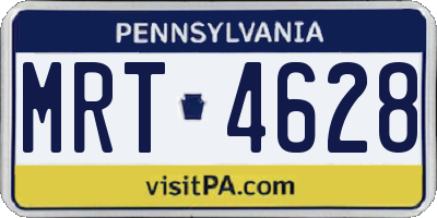 PA license plate MRT4628