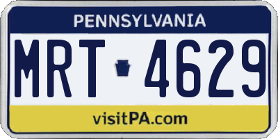PA license plate MRT4629