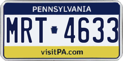 PA license plate MRT4633