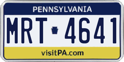 PA license plate MRT4641