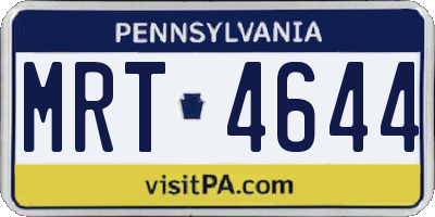 PA license plate MRT4644