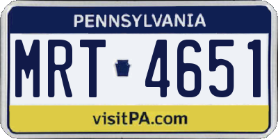 PA license plate MRT4651