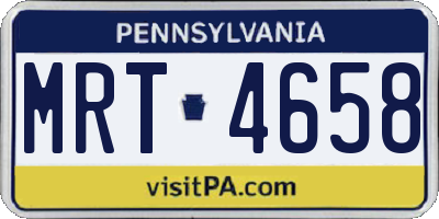 PA license plate MRT4658