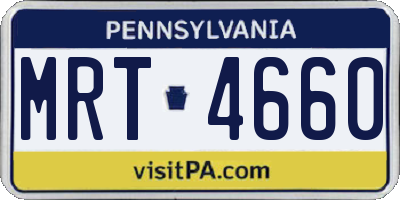PA license plate MRT4660