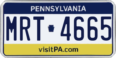 PA license plate MRT4665