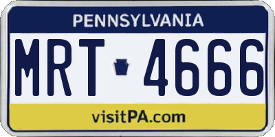 PA license plate MRT4666