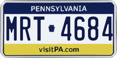 PA license plate MRT4684