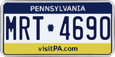 PA license plate MRT4690