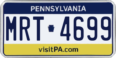 PA license plate MRT4699