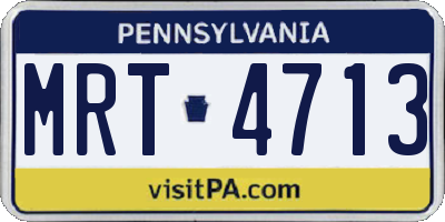 PA license plate MRT4713