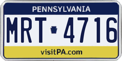 PA license plate MRT4716