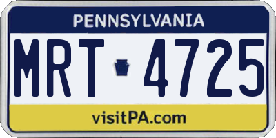 PA license plate MRT4725
