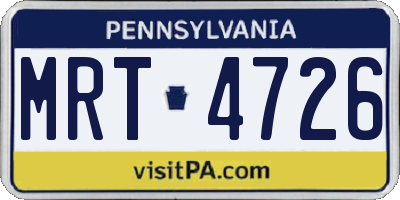 PA license plate MRT4726