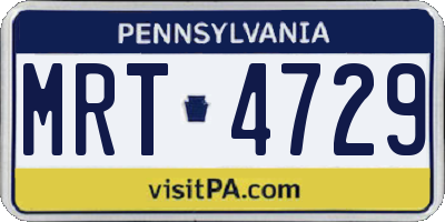 PA license plate MRT4729