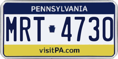 PA license plate MRT4730