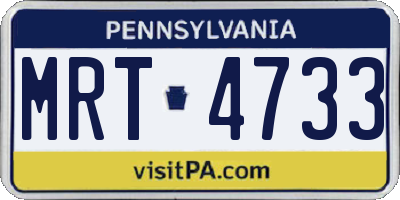 PA license plate MRT4733