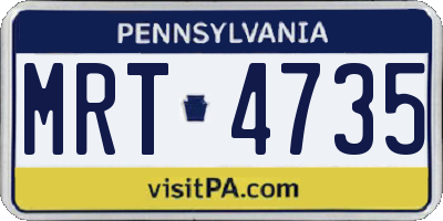 PA license plate MRT4735