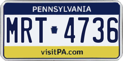 PA license plate MRT4736