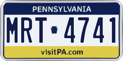 PA license plate MRT4741