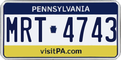 PA license plate MRT4743