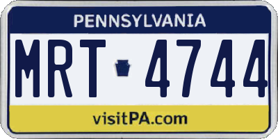 PA license plate MRT4744