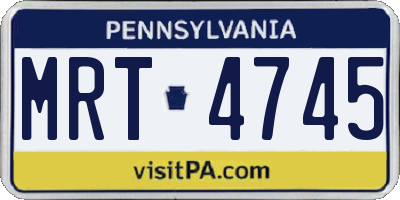 PA license plate MRT4745