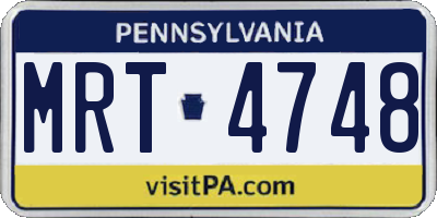 PA license plate MRT4748