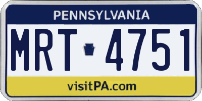 PA license plate MRT4751