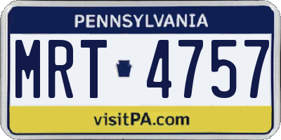 PA license plate MRT4757