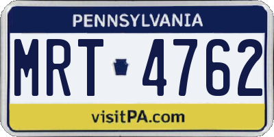 PA license plate MRT4762
