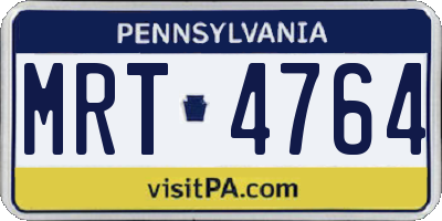 PA license plate MRT4764