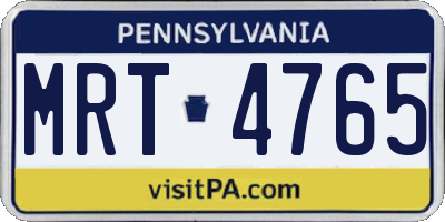 PA license plate MRT4765