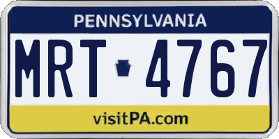 PA license plate MRT4767