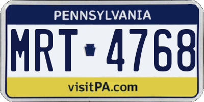 PA license plate MRT4768