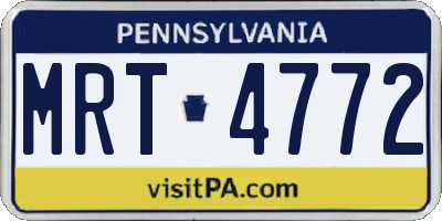 PA license plate MRT4772