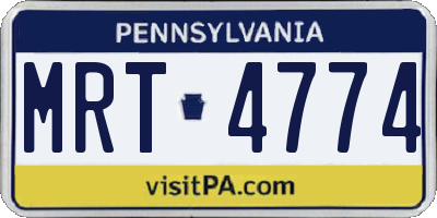 PA license plate MRT4774