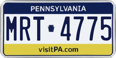 PA license plate MRT4775