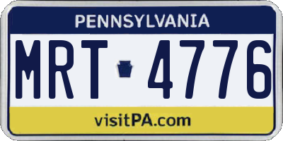 PA license plate MRT4776