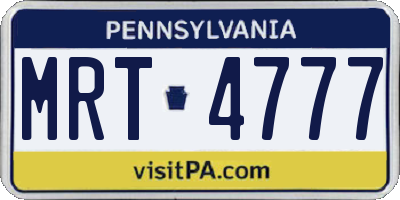 PA license plate MRT4777