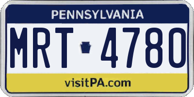 PA license plate MRT4780
