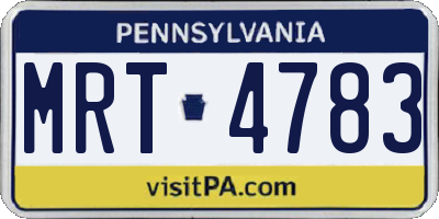 PA license plate MRT4783