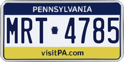 PA license plate MRT4785