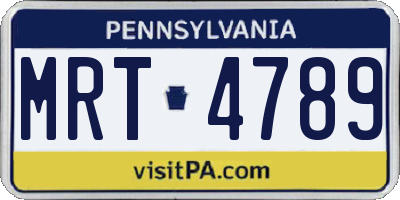PA license plate MRT4789