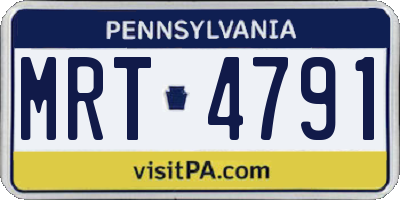 PA license plate MRT4791