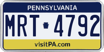 PA license plate MRT4792