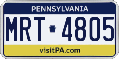 PA license plate MRT4805