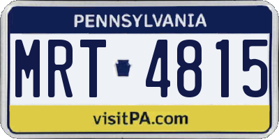 PA license plate MRT4815