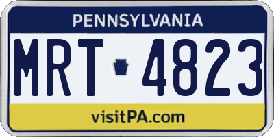 PA license plate MRT4823