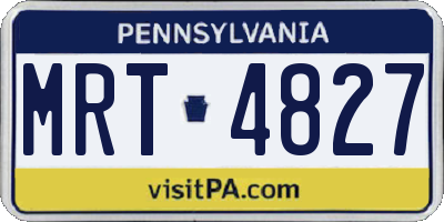 PA license plate MRT4827