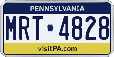 PA license plate MRT4828